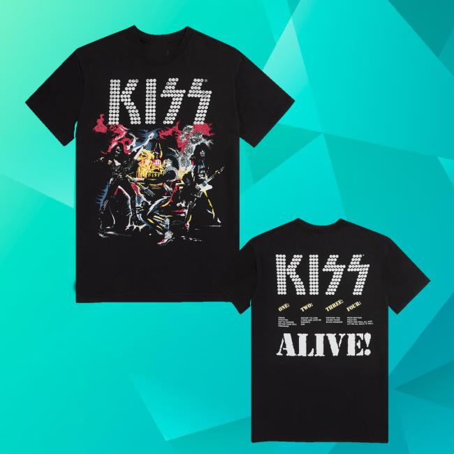Kiss Online Shop Merch Alive Track List T-Shirt Kiss Online Shop Merch Alive Track List T-Shirt