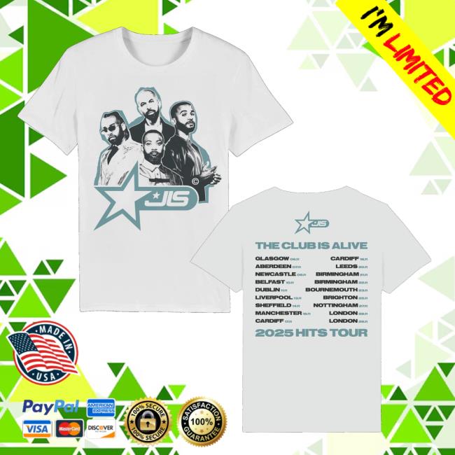 Jls Shop Merch Jls Star Logo Dateback White Tee Jls Shop Merch Jls Star Logo Dateback White Tee