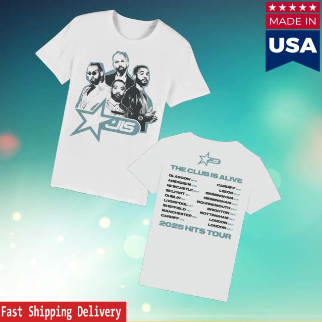 Jls Shop Merch Jls Star Logo Dateback White Tee Jls Shop Merch Jls Star Logo Dateback White Tee