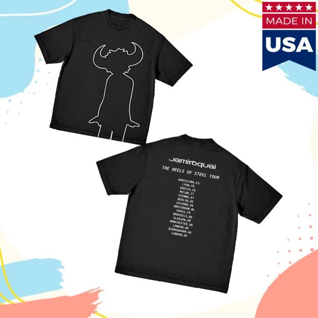 Jamiroquai Shop Merch Heels Of Steel Buffalo Man Tour T-Shirt Jamiroquai Shop Merch Heels Of Steel Buffalo Man Tour T-Shirt