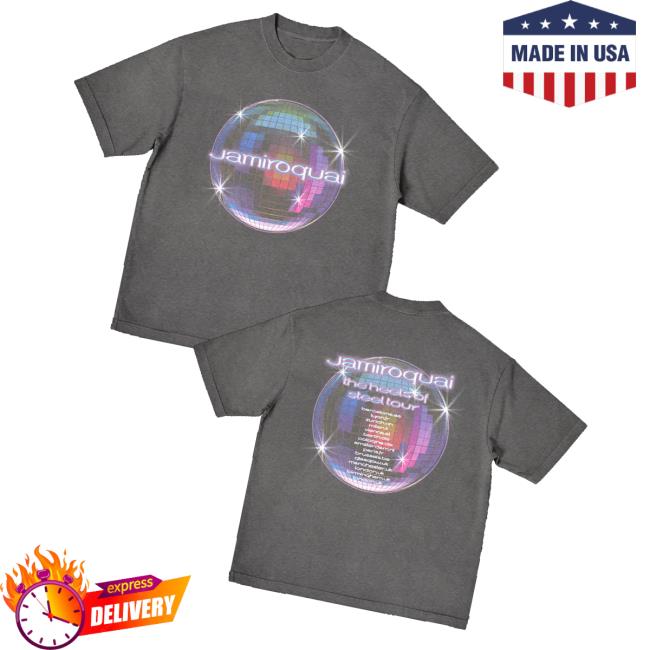 Jamiroquai Shop Merch Heels Of Steel Disco Ball T-Shirt Jamiroquai Shop Merch Heels Of Steel Disco Ball T-Shirt