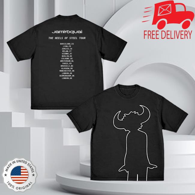 Jamiroquai Merch Store Heels Of Steel Buffalo Man Tour T-Shirt Jamiroquai Merch Store Heels Of Steel Buffalo Man Tour T-Shirt