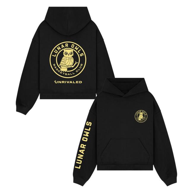 Unrivaled Merch Store Lunar Owls Basketball Club Logo Hoodie Black Unrivaled Merch Store Lunar Owls Basketball Club Logo Hoodie Black
