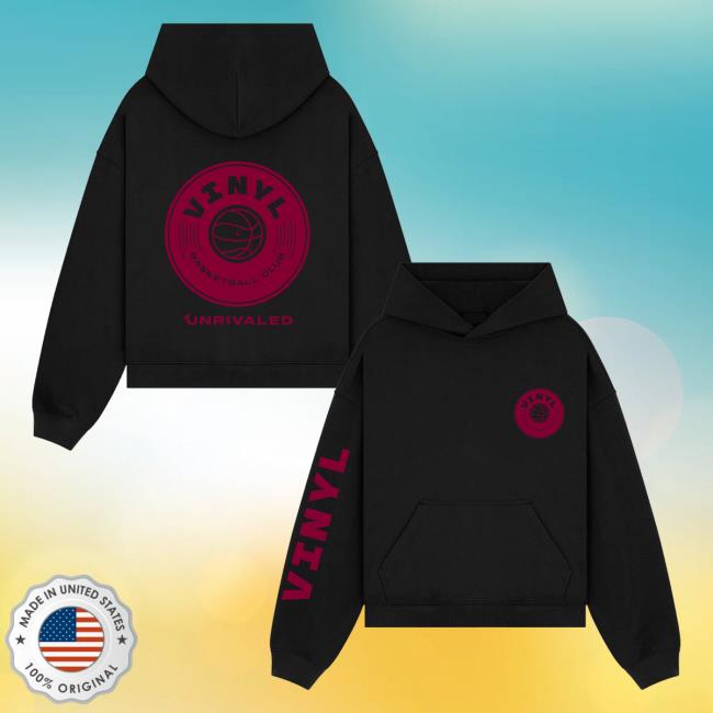 Unrivaled Merch Store Vinyl Basketball Club Logo Hoodie Black Unrivaled Merch Store Vinyl Basketball Club Logo Hoodie Black