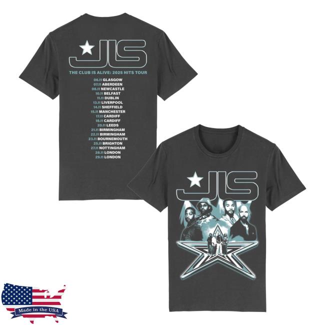 Jls Official Merch Store Jls Stage Photo Dateback Charcoal Tee Jls Official Merch Store Jls Stage Photo Dateback Charcoal Tee