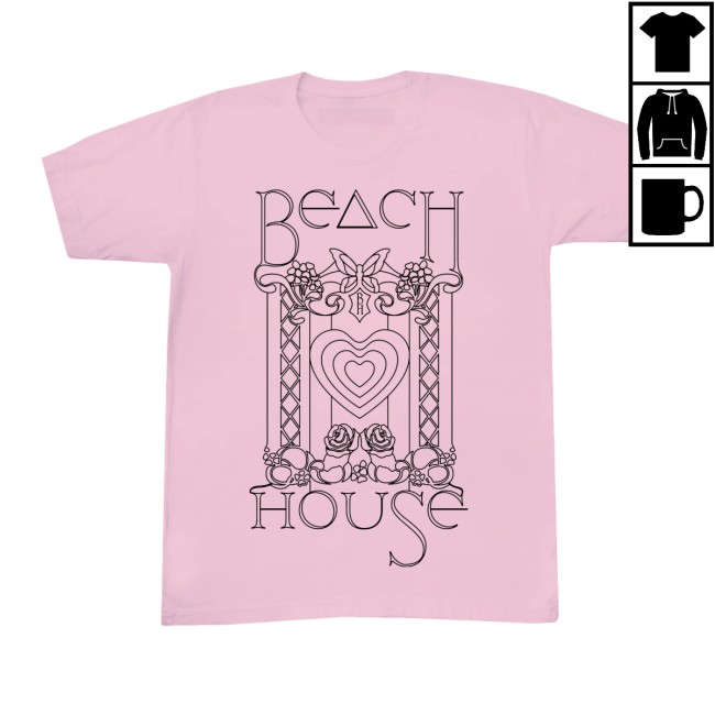 Beach House Baltimore Store Merch Stained Glass Tour Pink T-Shirt Beach House Baltimore Store Merch Stained Glass Tour Pink T-Shirt