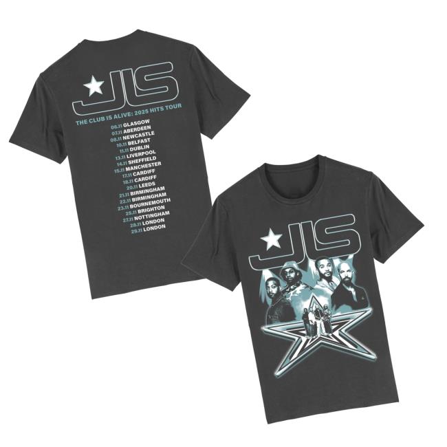 Jls Official Merch Store Jls Stage Photo Dateback Charcoal Tee Jls Official Merch Store Jls Stage Photo Dateback Charcoal Tee