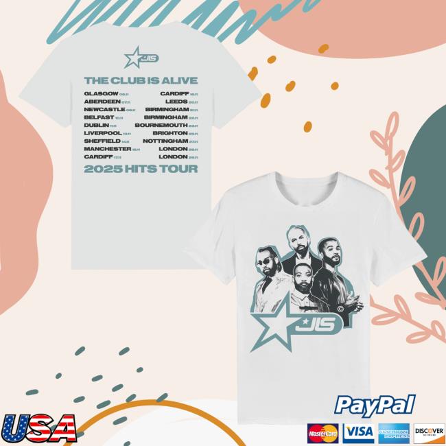 Jls Official Merch Store Jls Star Logo Dateback White Tee Jls Official Merch Store Jls Star Logo Dateback White Tee