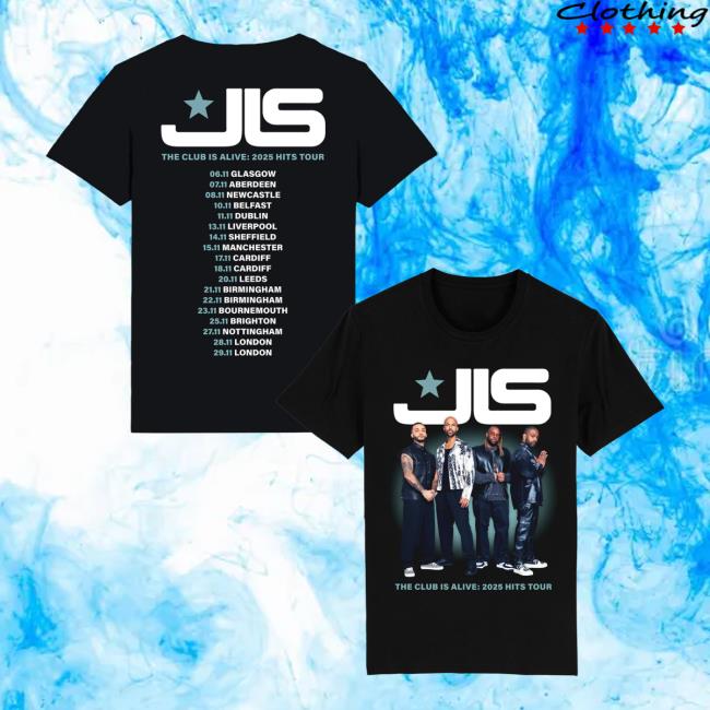 Jls Official Merch Store The Club Is Alive Dateback Black Tee Jls Official Merch Store The Club Is Alive Dateback Black Tee