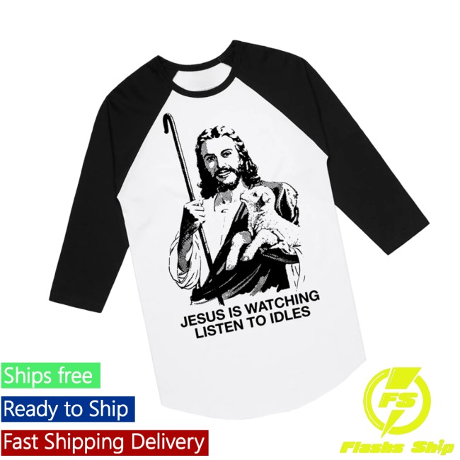 Idles Store Merch Jesus Is Watching Raglan Idles Store Merch Jesus Is Watching Raglan