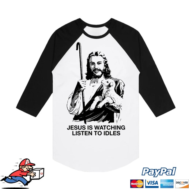 Idles Store Merch Jesus Is Watching Raglan Idles Store Merch Jesus Is Watching Raglan