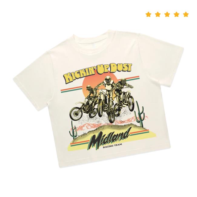 Midland Official Merch Store Kickin’ Up Dust Ladies Crop Tee Midland Official Merch Store Kickin’ Up Dust Ladies Crop Tee