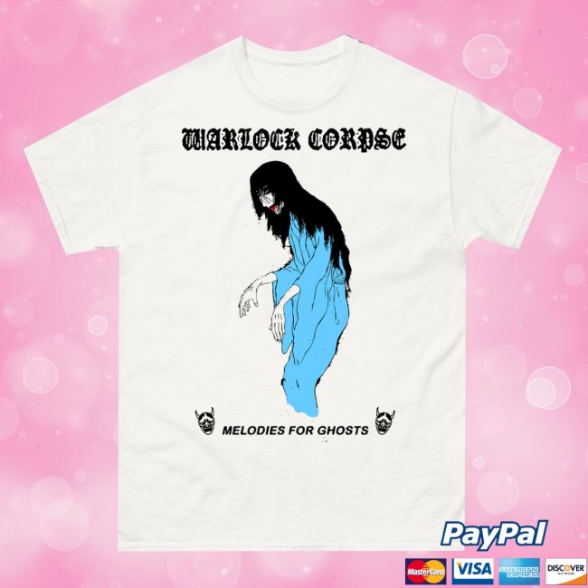 Warlock Corpse Store Merch Melodies For Ghosts White T-Shirt Warlock Corpse Store Merch Melodies For Ghosts White T-Shirt