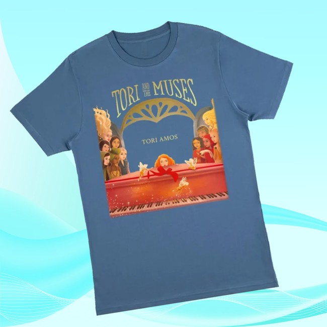 Tori Amos Store Merch Tori And The Muses Faeries Blue T-Shirt Tori Amos Store Merch Tori And The Muses Faeries Blue T-Shirt