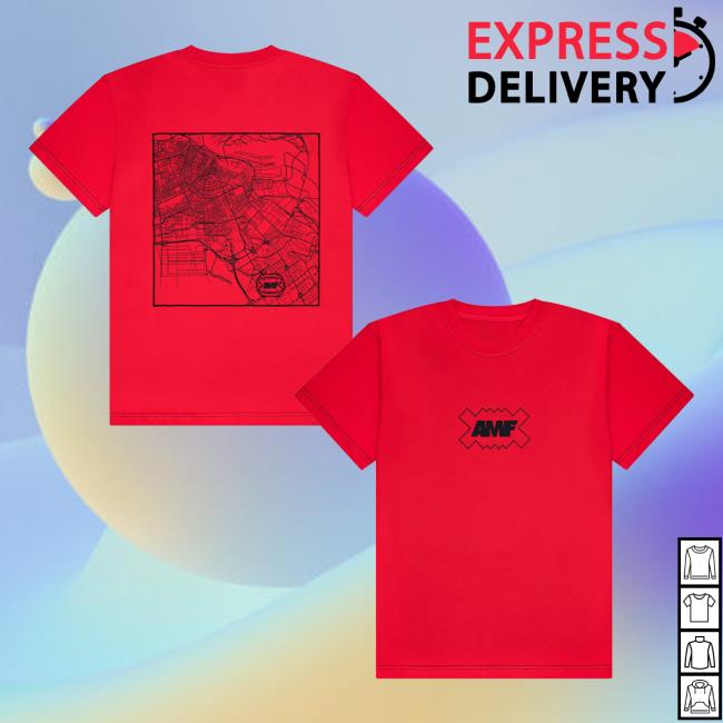 Amf Merch Store Amf Red A’dam Map T-Shirt Amf Merch Store Amf Red A’dam Map T-Shirt