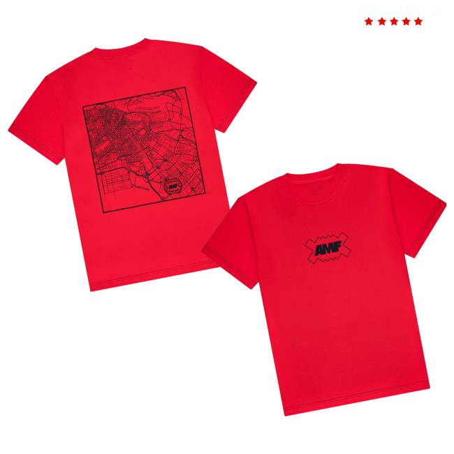 Amf Merch Store Amf Red A’dam Map T-Shirt Amf Merch Store Amf Red A’dam Map T-Shirt