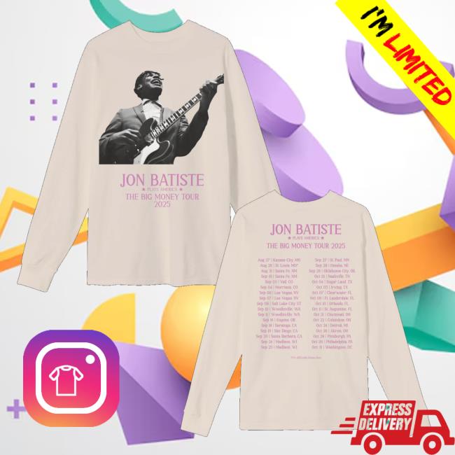Jon Batiste Store Merch Jon Batiste Plays America The Big Money Tour 2025 Long Sleeve Jon Batiste Store Merch Jon Batiste Plays America The Big Money Tour 2025 Long Sleeve