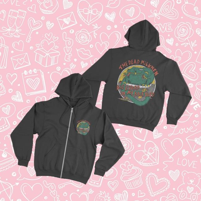 Some Merch Dead Milkmen Big Lizard Zip Up Hoodie Some Merch Dead Milkmen Big Lizard Zip Up Hoodie