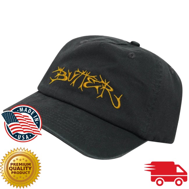 Butter Goods Store Merch Scrawling 5 Panel Cap, Black Butter Goods Store Merch Scrawling 5 Panel Cap, Black