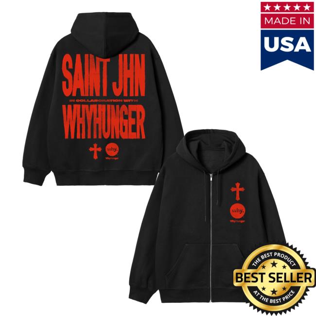 Complex Merch Store Saint Jhn X Whyhunger Black Zip-Up Hoodie Complex Merch Store Saint Jhn X Whyhunger Black Zip-Up Hoodie