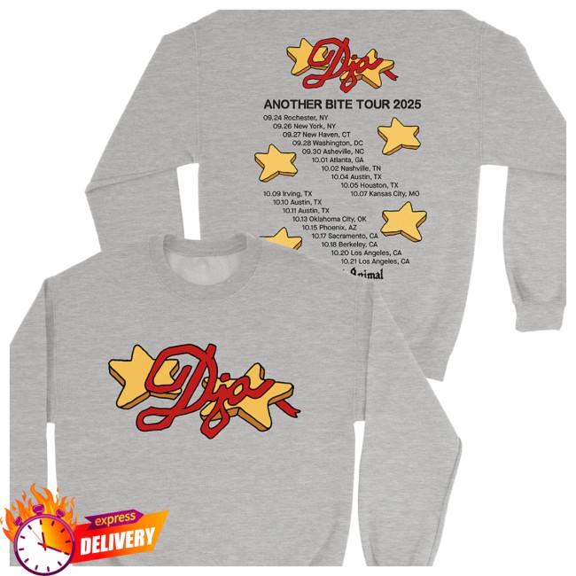 Djo Music Store Merch Another Bite Tour 2025 Star Crewneck Sweatshirt Djo Music Store Merch Another Bite Tour 2025 Star Crewneck Sweatshirt