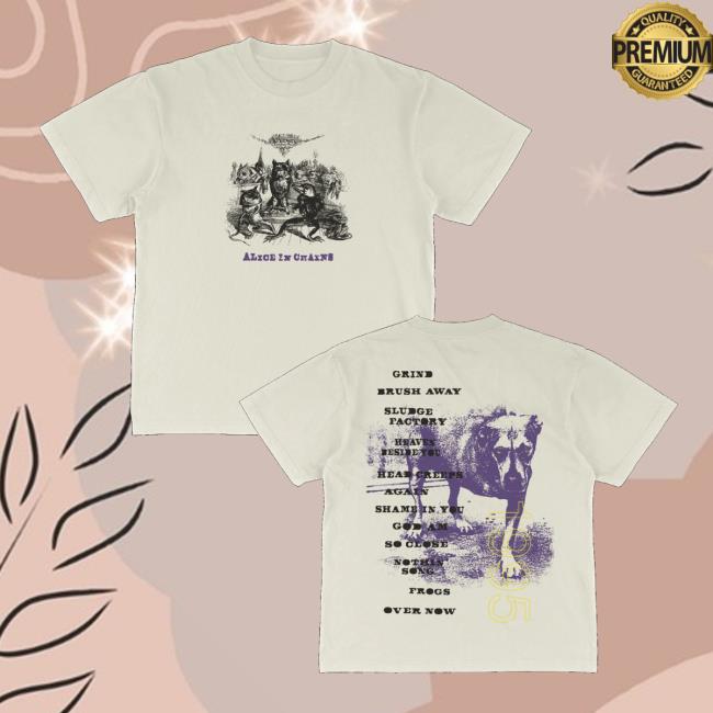 Alice In Chains Merch Store Dog Tracklist T-Shirt Alice In Chains Merch Store Dog Tracklist T-Shirt