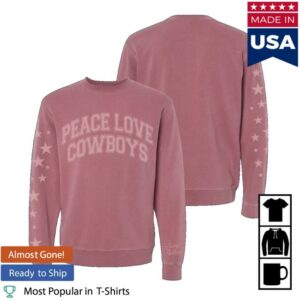 Lainey Wilson Shop Merch Peace Love And Cowboys Crewneck