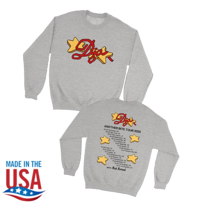 Djo Music Store Merch Another Bite Tour 2025 Star Crewneck Sweatshirt Djo Music Store Merch Another Bite Tour 2025 Star Crewneck Sweatshirt
