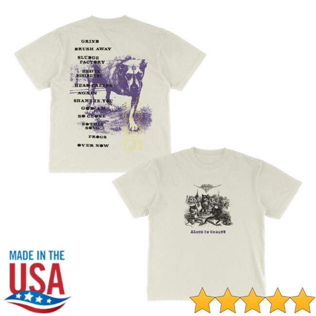 Alice In Chains Merch Store Shop Dog Tracklist T-Shirt Alice In Chains Merch Store Shop Dog Tracklist T-Shirt