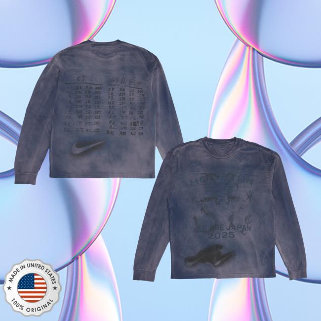 Travis Scott Merch Store Cj X Fragment X Nike Houston To Ise Mie Longsleeve Travis Scott Merch Store Cj X Fragment X Nike Houston To Ise Mie Longsleeve