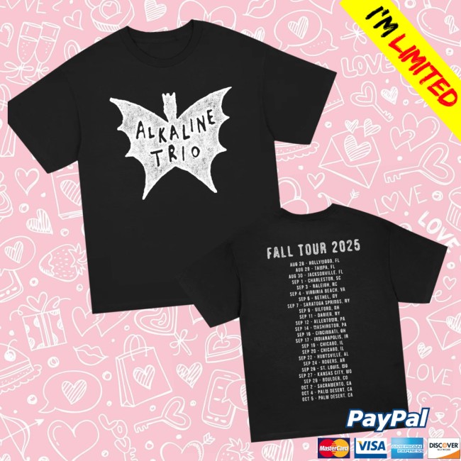 Alkaline Trio Store Merch Fall 2025 Tour Black T-Shirt Alkaline Trio Store Merch Fall 2025 Tour Black T-Shirt