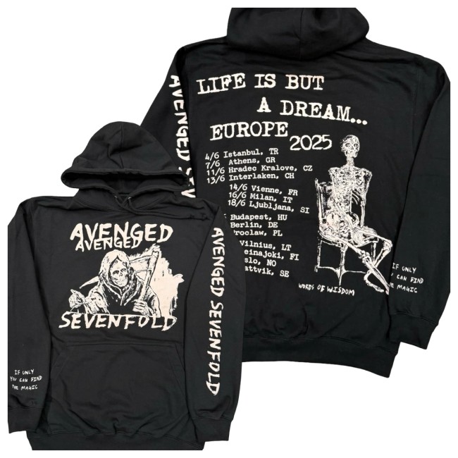 A7x World Store Merch Avenged Sevenfold Europe Tour Libad Hooded A7x World Store Merch Avenged Sevenfold Europe Tour Libad Hooded