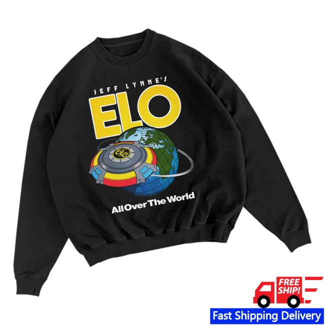 Jeff Lynne’s Elo Merch Store All Over The World Crewneck Jeff Lynne’s Elo Merch Store All Over The World Crewneck