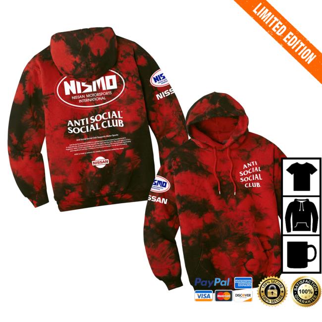 Antisocialsocialclub Merch Store Assc X Nissan Component Hoodie Black Red Antisocialsocialclub Merch Store Assc X Nissan Component Hoodie Black Red