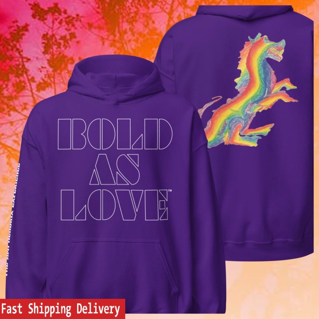 Authentic Hendrix Store Merch Bold As Love Purple Hoodie Authentic Hendrix Store Merch Bold As Love Purple Hoodie