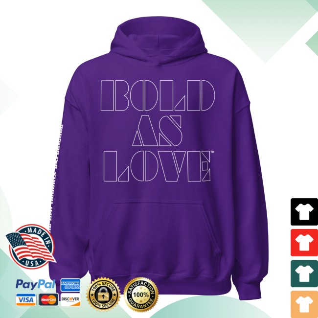 Authentic Hendrix Store Merch Bold As Love Purple Hoodie Authentic Hendrix Store Merch Bold As Love Purple Hoodie