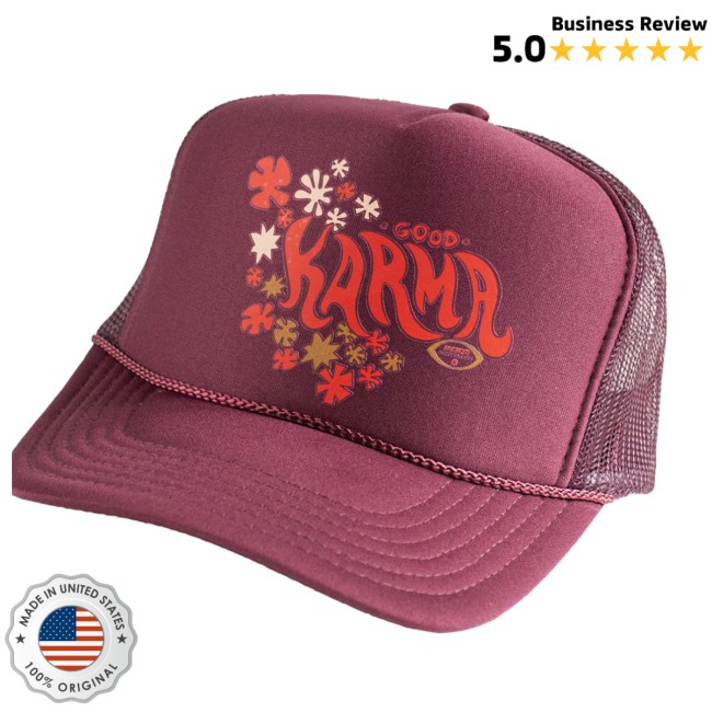 Bingsurf Store Merch Good Karma Trucker Maroon Hat Bingsurf Store Merch Good Karma Trucker Maroon Hat