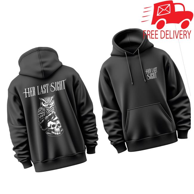 Her Last Sight Merch Store Owl Hoodie Black Her Last Sight Merch Store Owl Hoodie Black