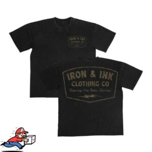 Iron And Ink Clothing Merch Store New Og Logo Camo Print- Acid Wash Black