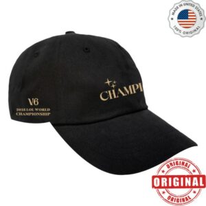T1 Shop Store Merch T1 2025 World Champions V6 Dad Black Hat