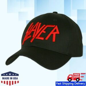 Slayer Store Merch Red Classic Slayer Logo Snapback Cap