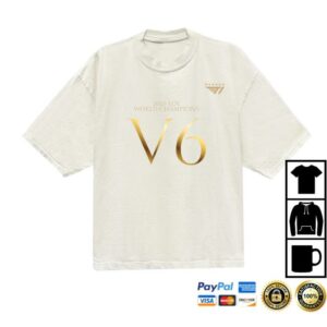 T1 Shop Merch T1 2025 World Champions V6 Drop Shoulder T-Shirt