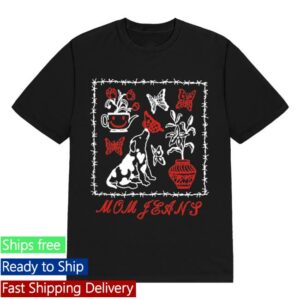 Mom Jeans Merch Store Butterfly Puppy Tee Black