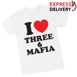 Three6mafiamerch Store Merch I Love Three 6 Mafia White Tee