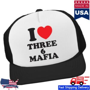 Three6mafiamerch Store Merch I Love Three 6 Mafia Trucker Hat