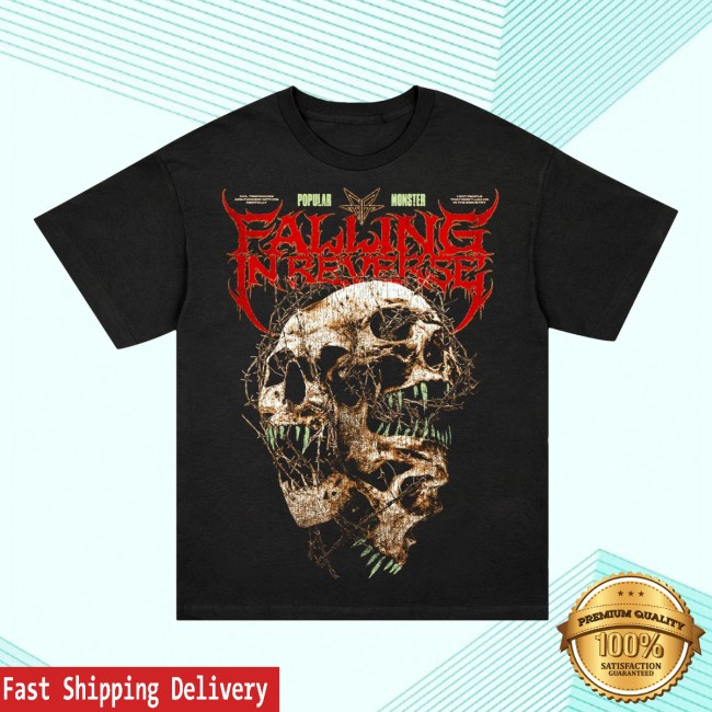 Falling In Reverse Store Merch Triple Skull Tee Falling In Reverse Store Merch Triple Skull Tee