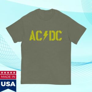 Acdc Store Merch Olive Green Logo Pwr Up Tour T-Shirt