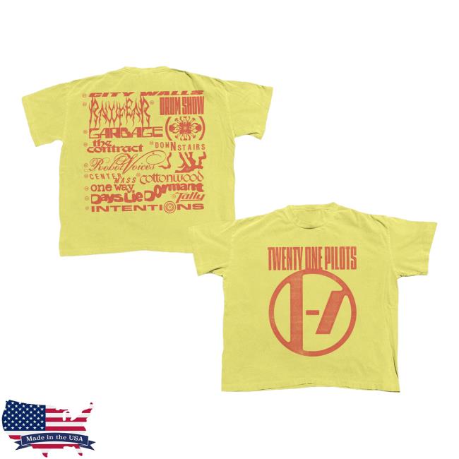 Twenty One Pilots Merch Store Breach Tracklist T-Shirt Twenty One Pilots Merch Store Breach Tracklist T-Shirt