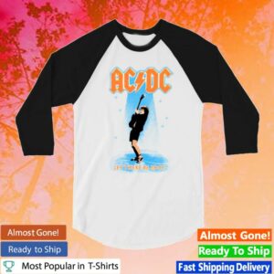 Acdc Merch Store Let There Be Rock Pwr Up Tour Baseball Tee