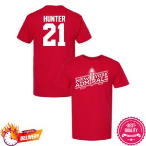 Heated Rivalry Merch Store Scott Hunter #21 New York Admirals Tee Deep Red